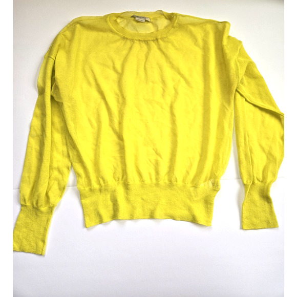 Paloma Wool Sheer Knit Sheer Top Yellow Chartreuse Womens Size Large - Picture 1 of 13